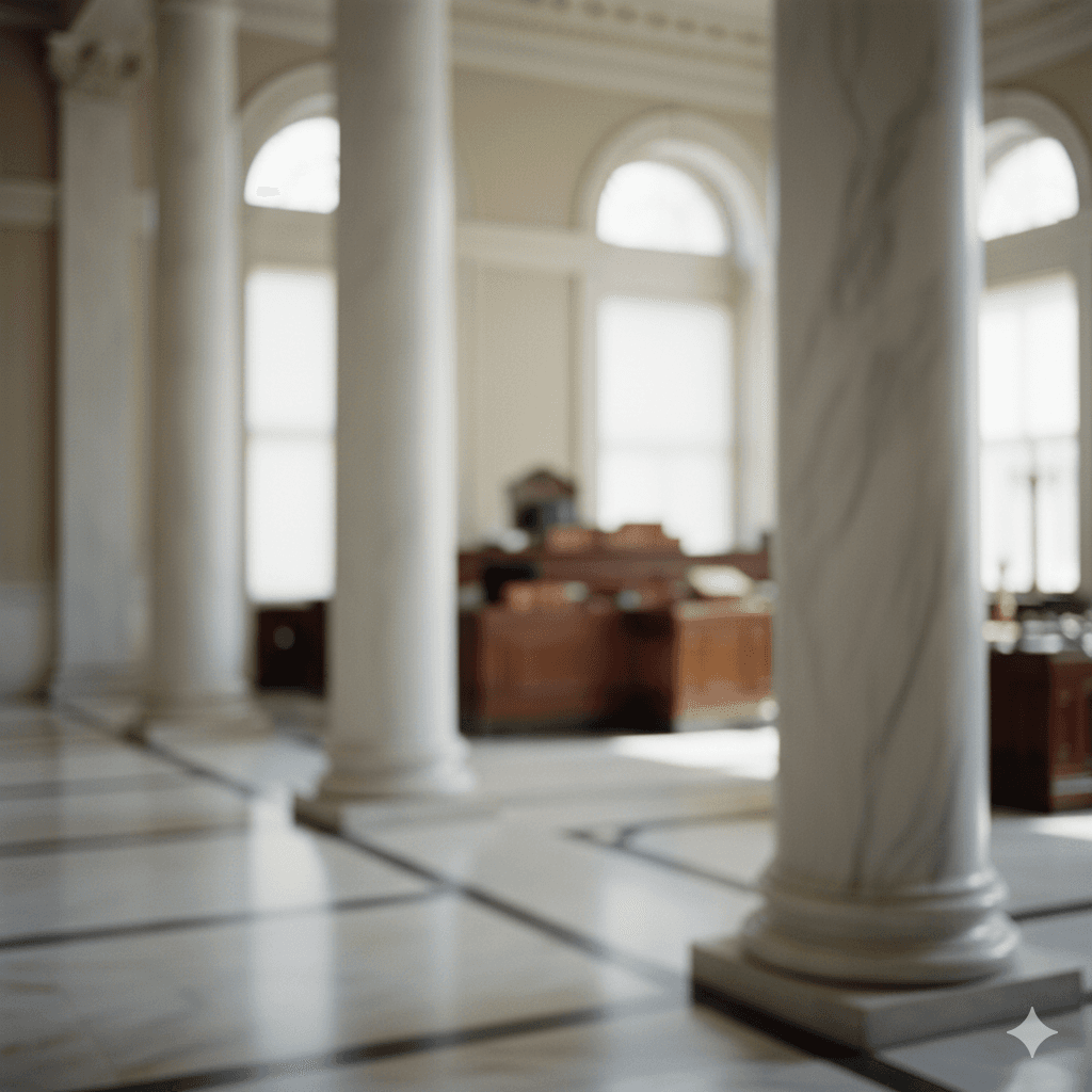 Formal courthouse or government building