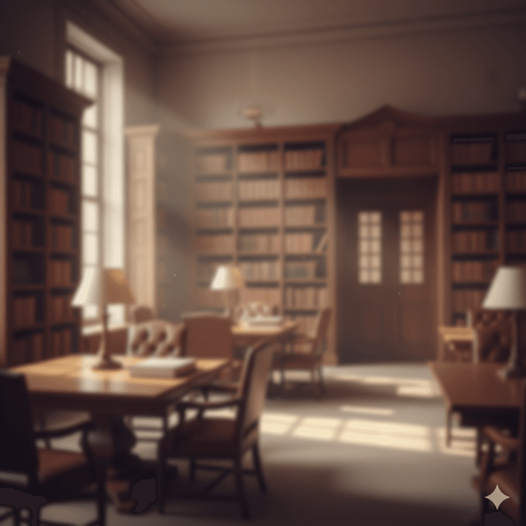 Prestigious library with refined atmosphere